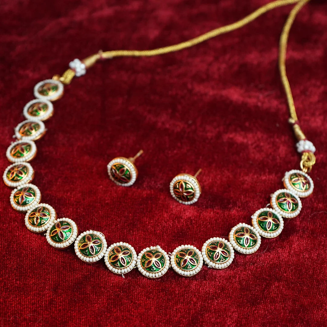Meenakari slick Necklace set
