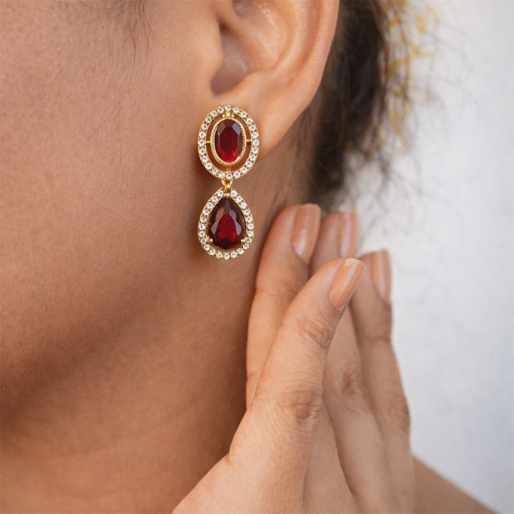 Noor Ruby Charm Necklace Set