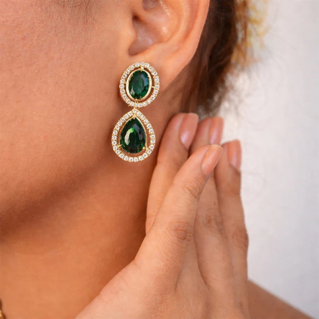 Noor Green Charm Necklace Set