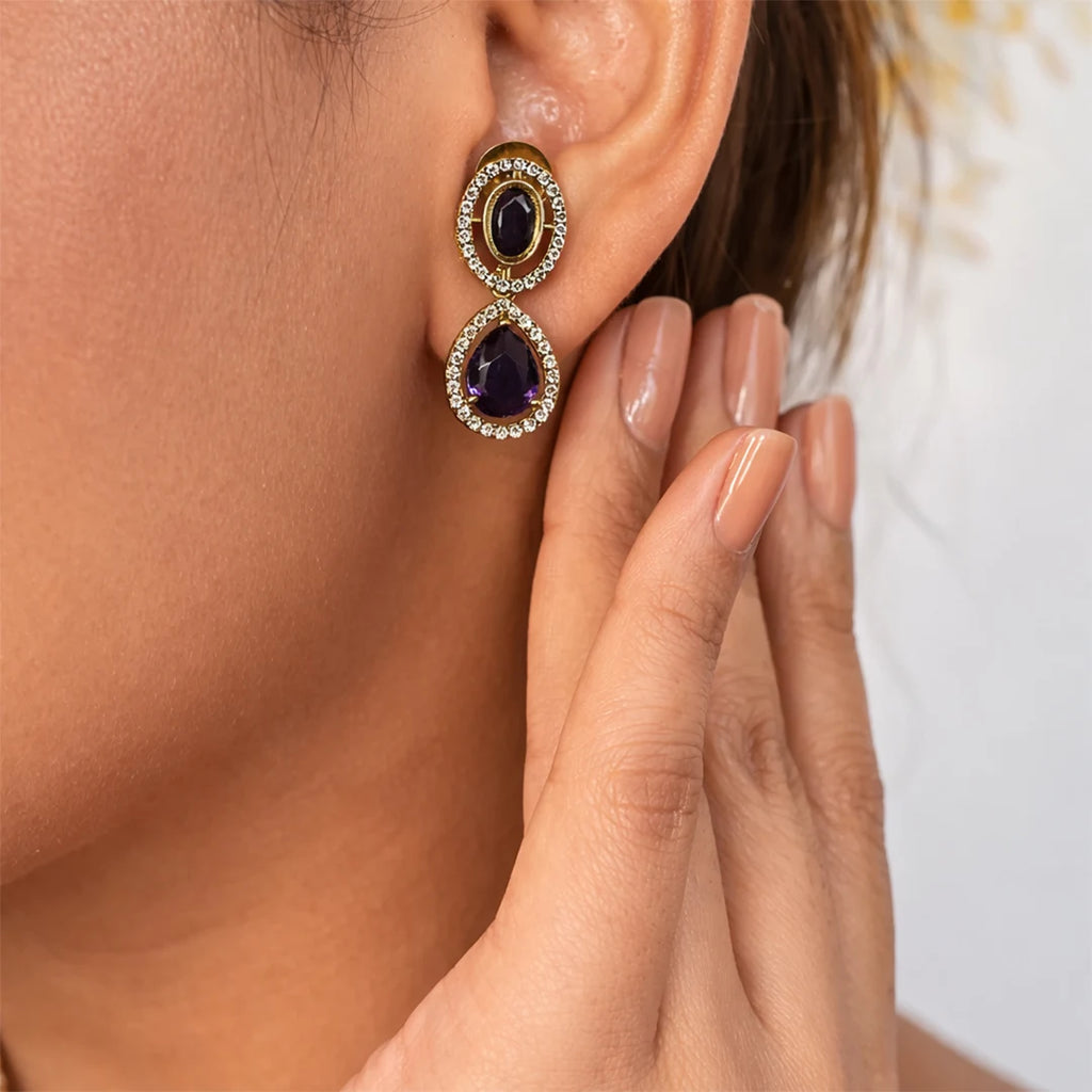 Noor Purple Charm Necklace Set