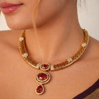 Noor Ruby Charm Necklace Set