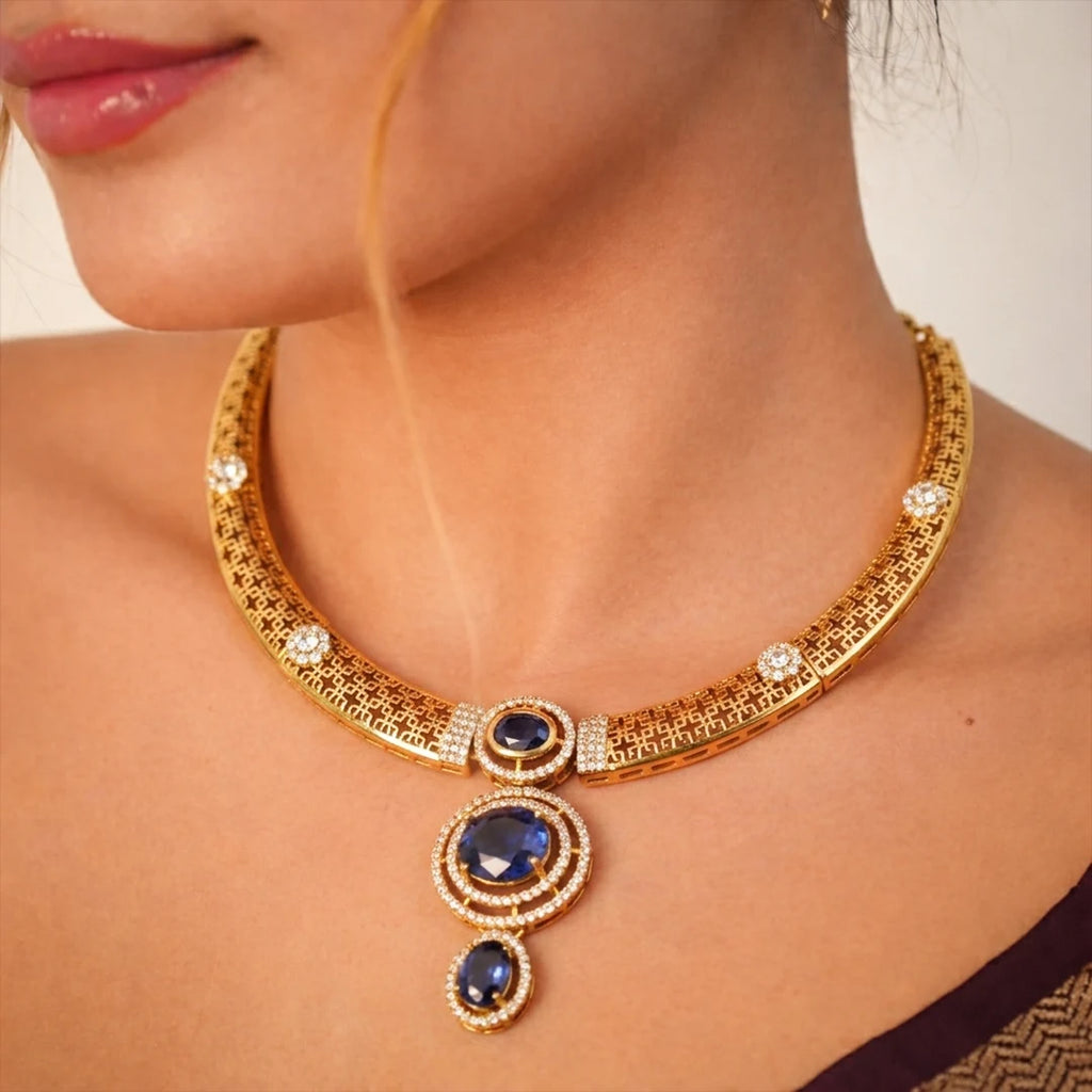 Noor Purple Charm Necklace Set