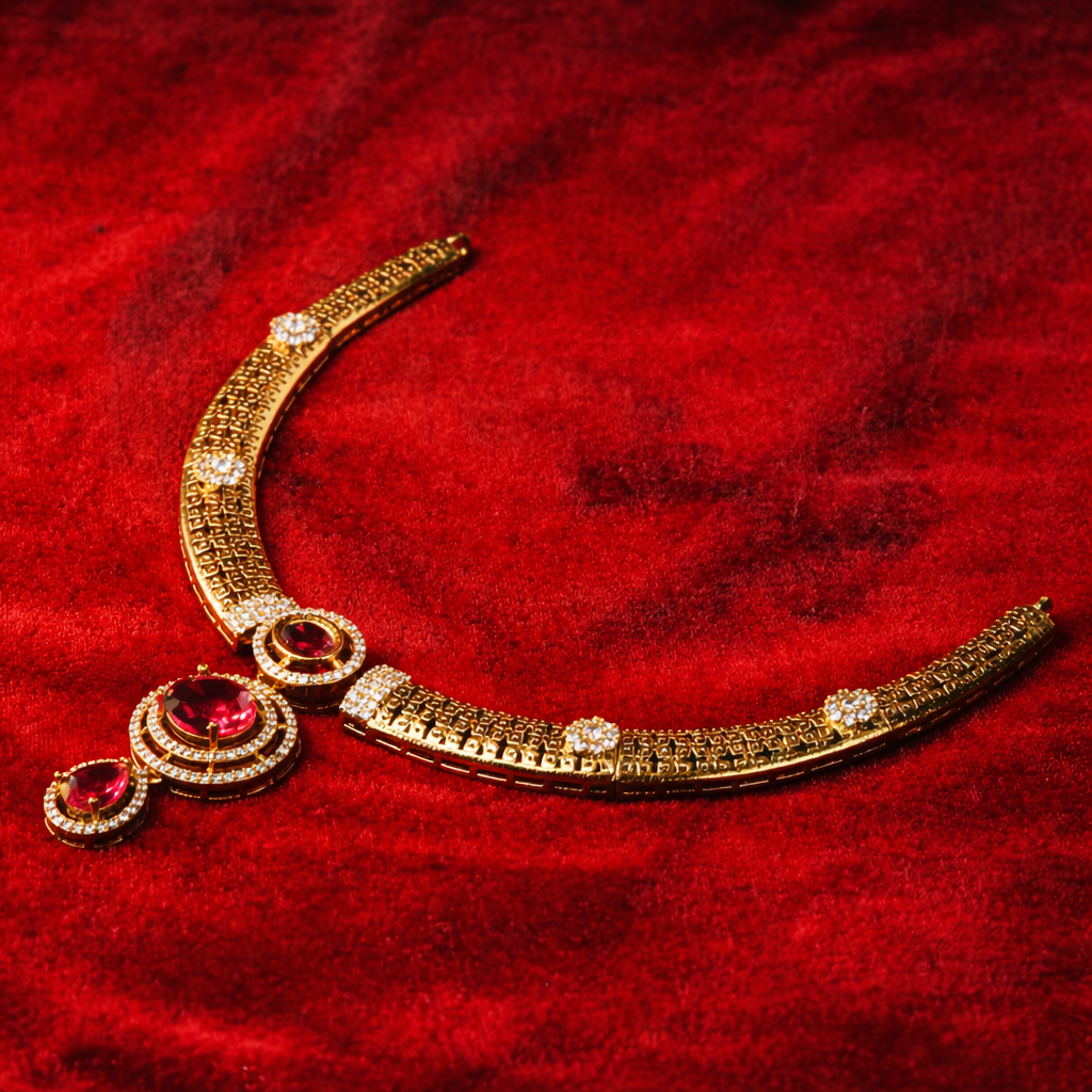 Noor Ruby Charm Necklace Set