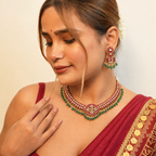 Rajwada Kundan Ruby & Green Necklace Set