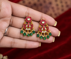 Rajwada Kundan Ruby & Green Necklace Set