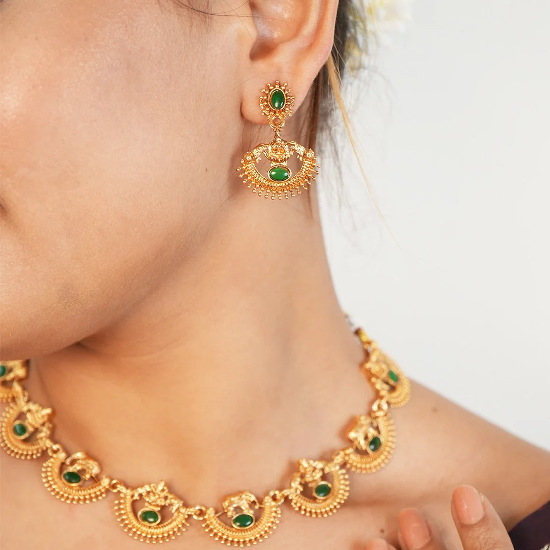 Goddess Lakshmi with Elephant Necklace set
