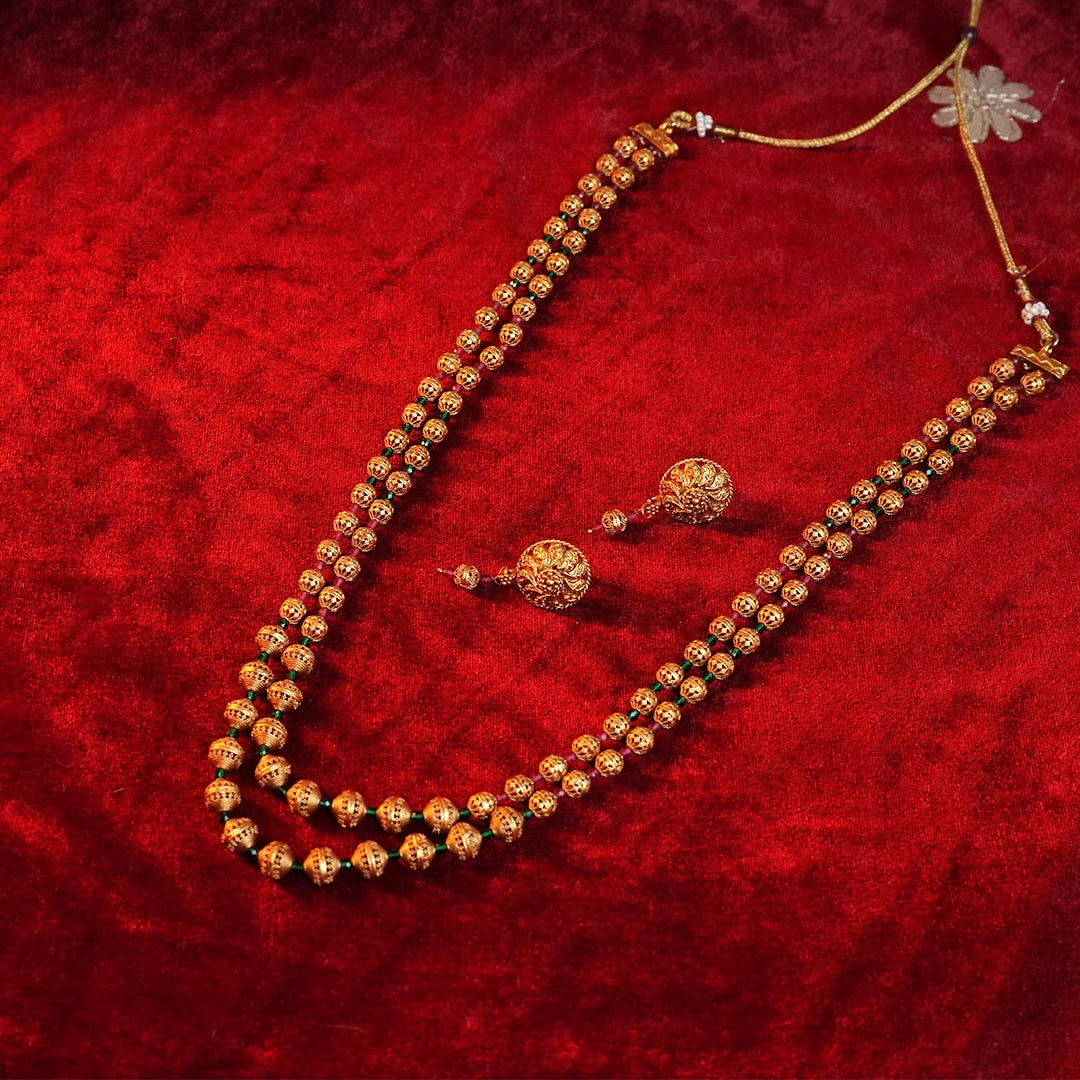 Double layer matar mala Necklace Set Gehnaya Jewels