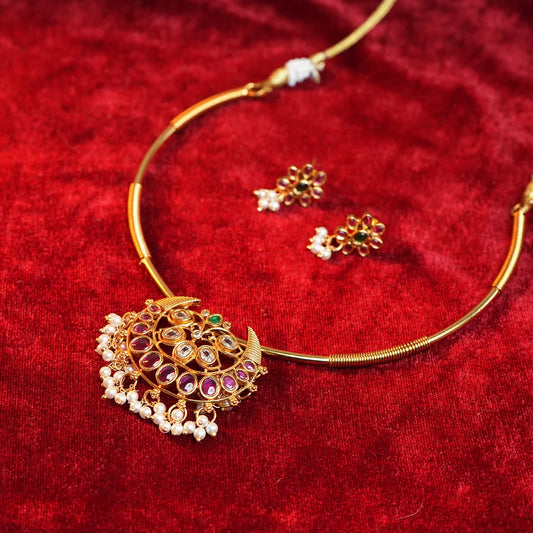 Chandra antique gold Necklace