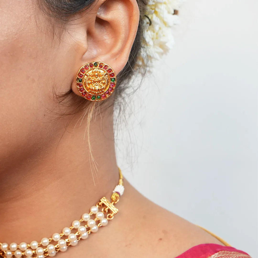 Goddess lakshmi with pearl choker