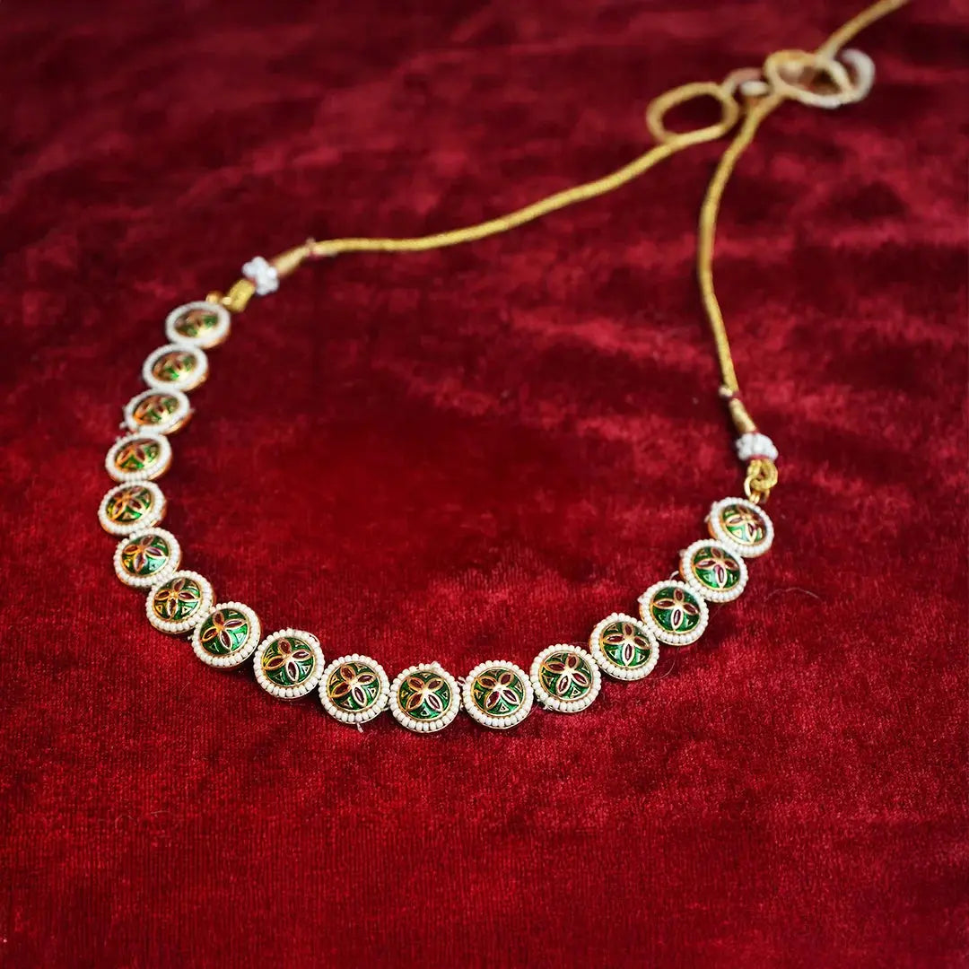 Meenakari slick Necklace set Gehnaya Jewels