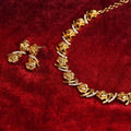 Floral Motif antique gold Plated necklace Gehnaya Jewels