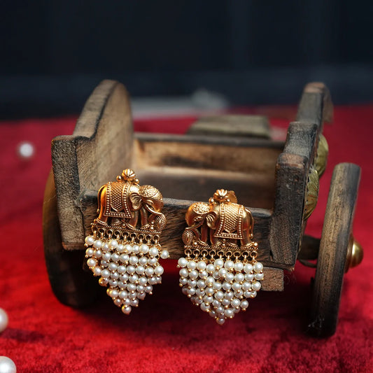 Elephant Earrings with pearl