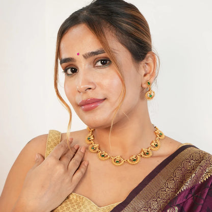 Goddess Lakshmi with Elephant Necklace set