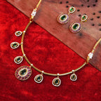 Emerald Mayura Necklace Set Gehnaya Jewels