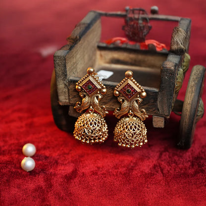 Mayura Antique Gold Jhumka