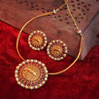 Gajraaj Hasli with Big studs Gehnaya Jewels