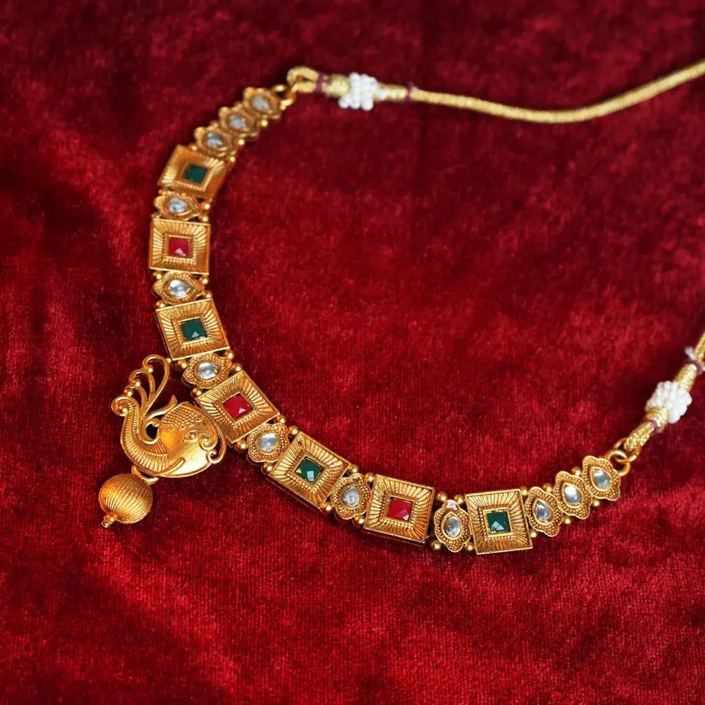 Rubi Emerald Mohini Necklace Set Gehnaya Jewels