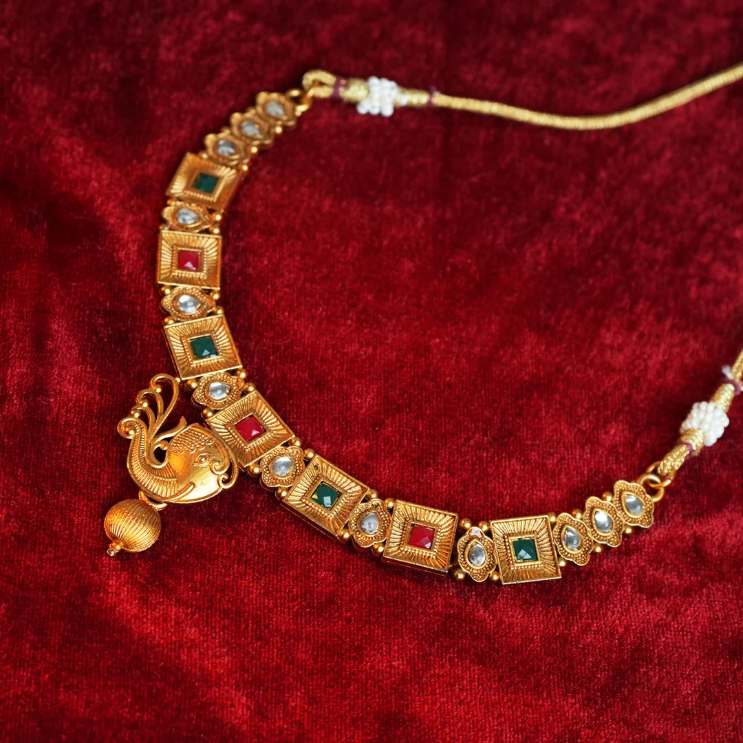 Rubi Emerald Mohini Necklace Set