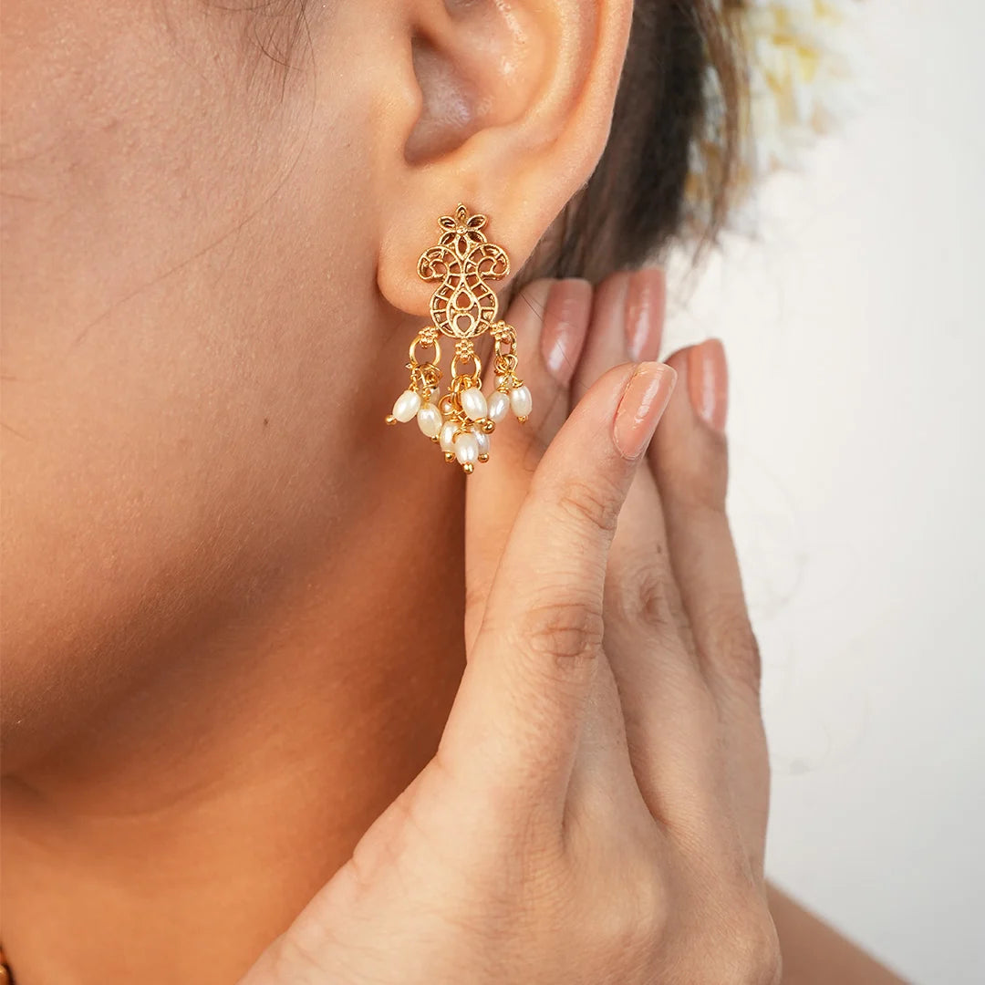 Gajra Haar with rice pearl hanging