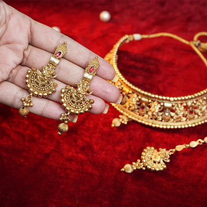 Ganesha Choker Necklace set with Mang tikka
