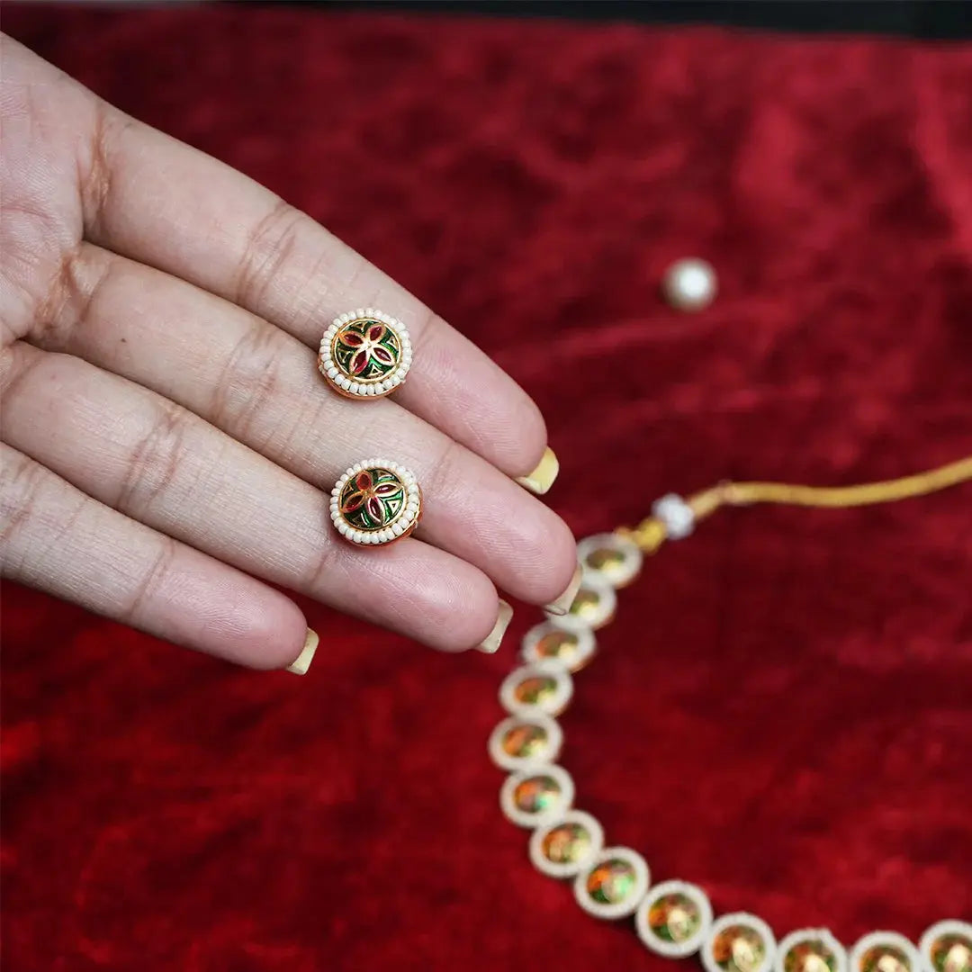 Meenakari slick Necklace set Gehnaya Jewels